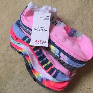 CAPELLI 10-Pack No Show Toddler Socks NEW